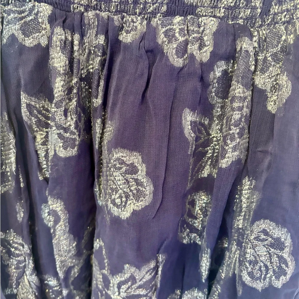 Free People Blue Floral Ruffle Dress